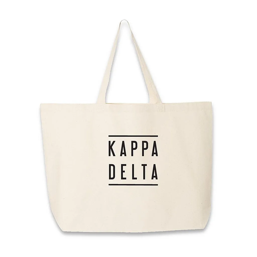 Sorority Name Printed on Cotton Canvas Tote Bag