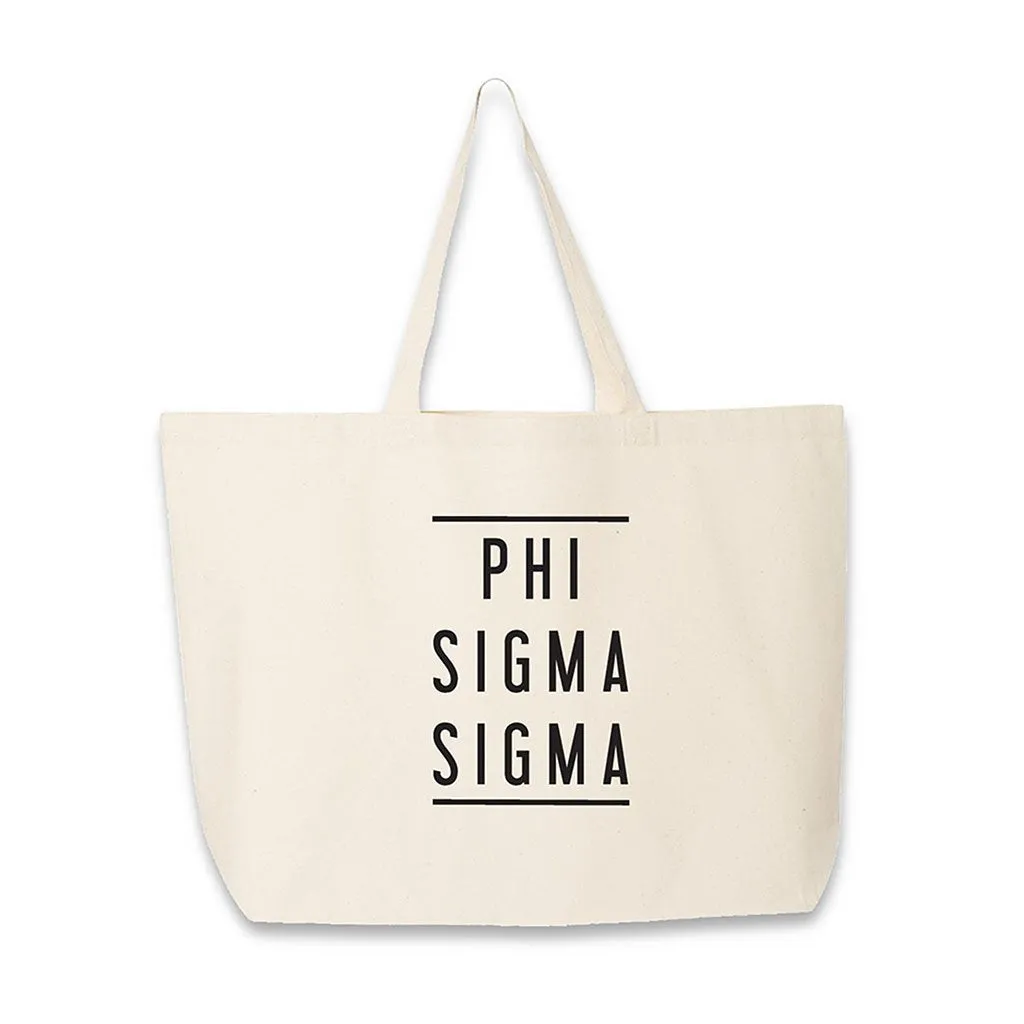 Sorority Name Printed on Cotton Canvas Tote Bag