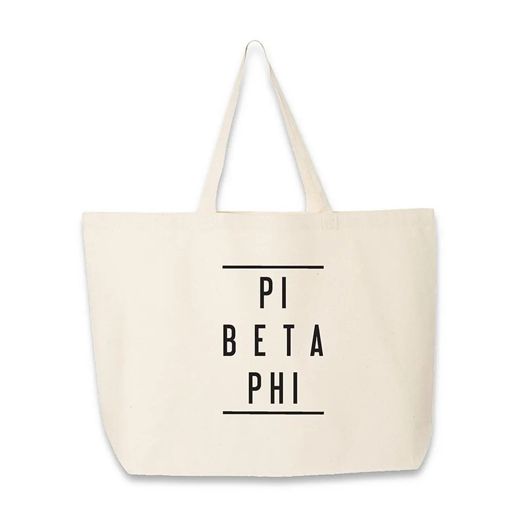 Sorority Name Printed on Cotton Canvas Tote Bag