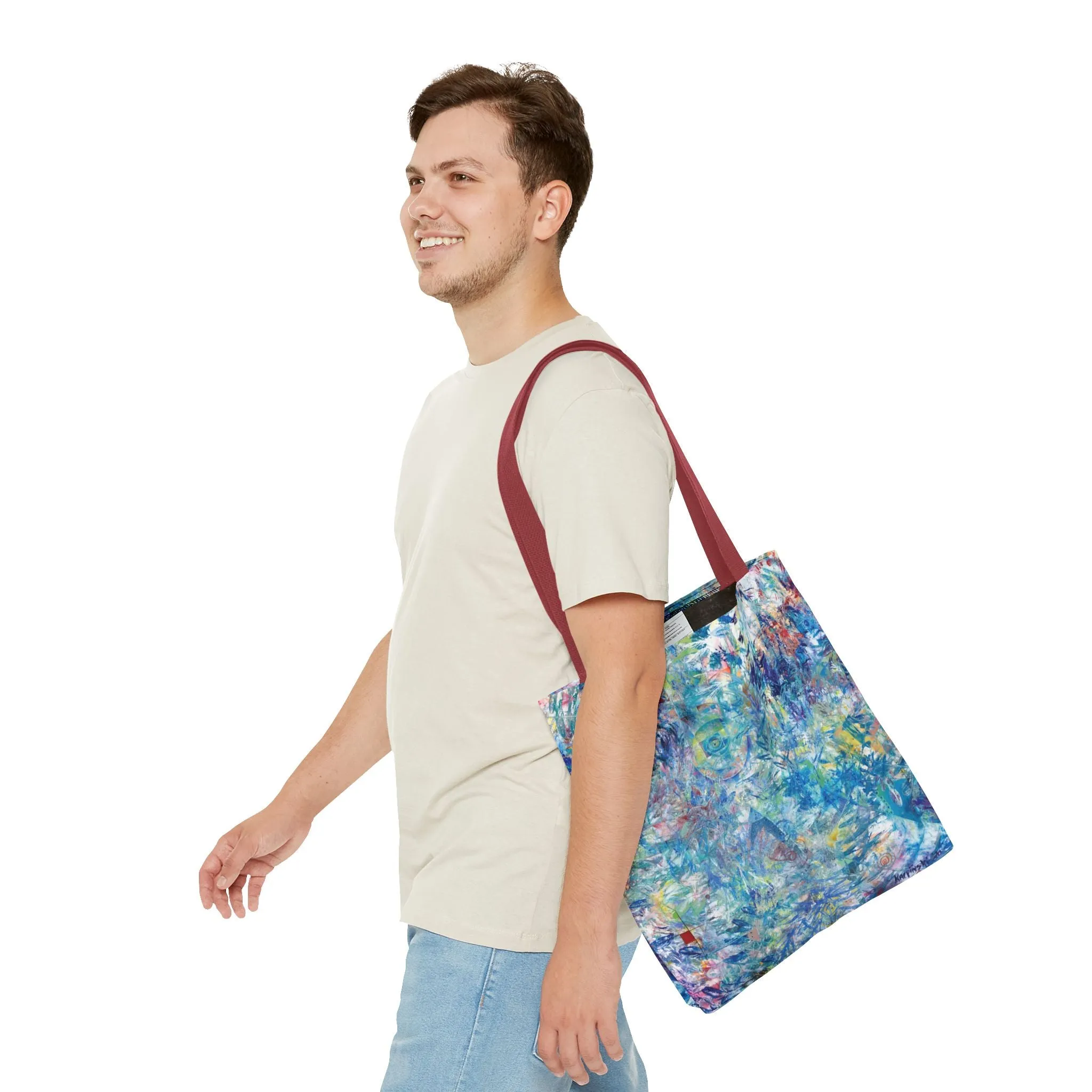 Spiritual Abstract Art Tote Bag Canvas Shopping Bag - Ascension - Leslie Karpinski