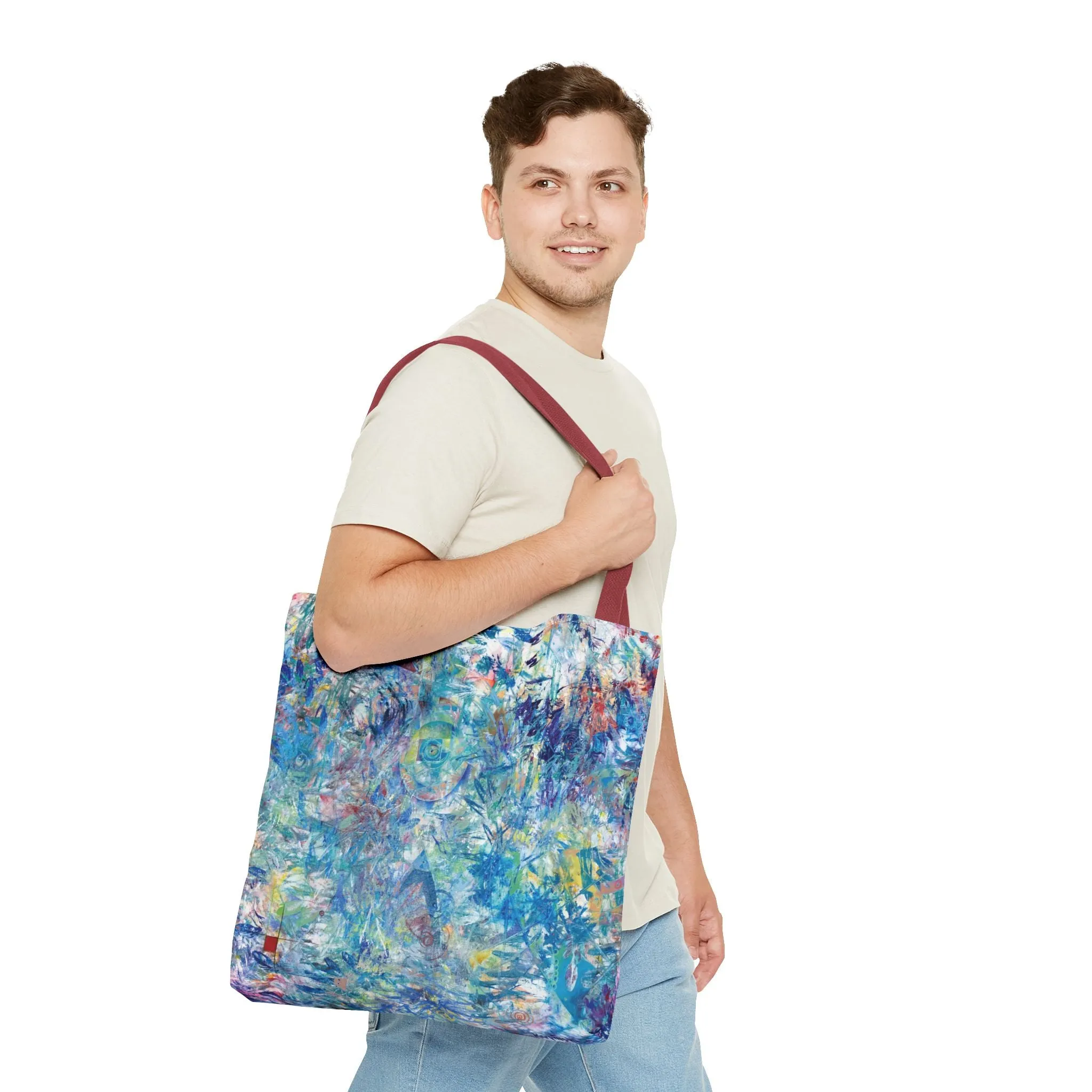 Spiritual Abstract Art Tote Bag Canvas Shopping Bag - Ascension - Leslie Karpinski