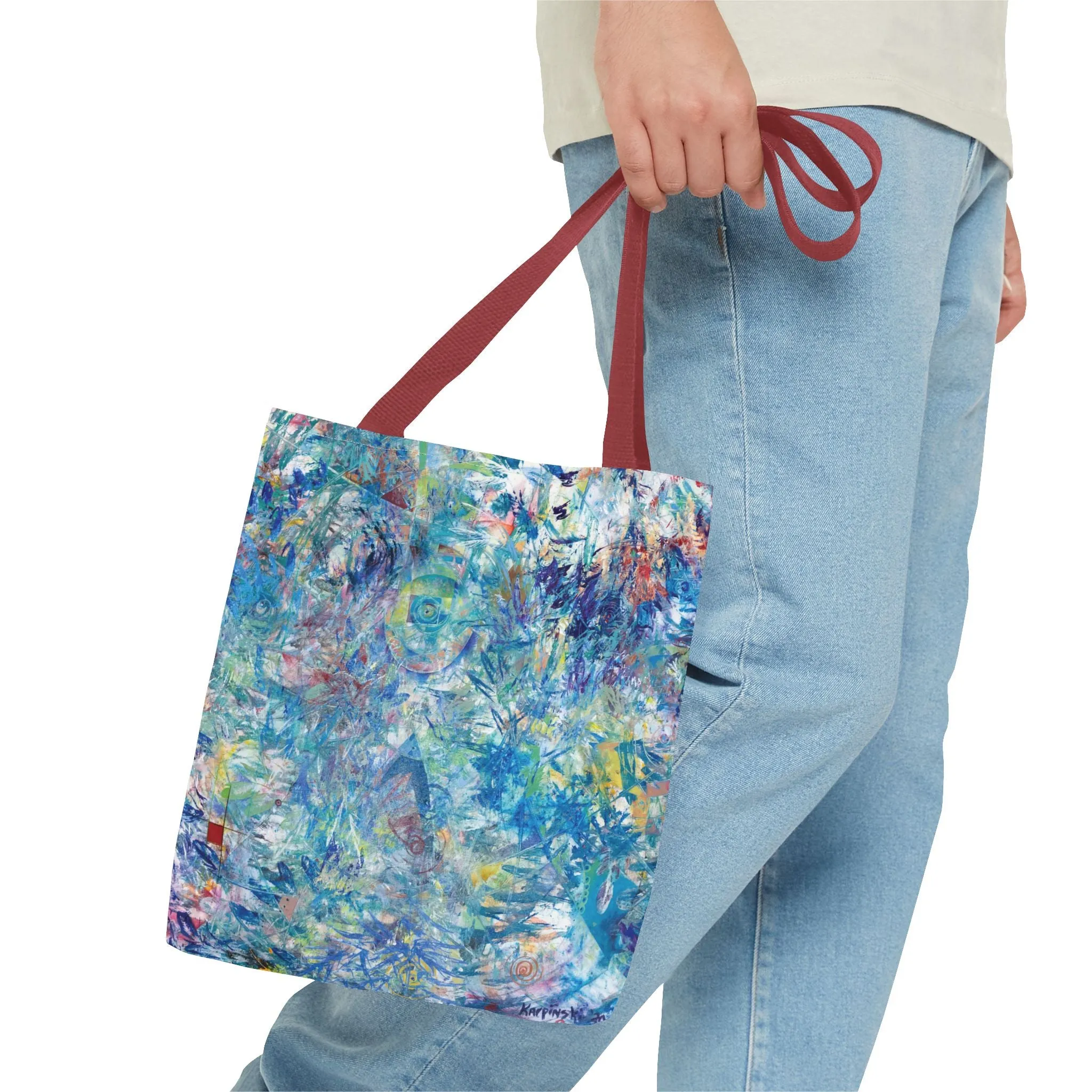 Spiritual Abstract Art Tote Bag Canvas Shopping Bag - Ascension - Leslie Karpinski