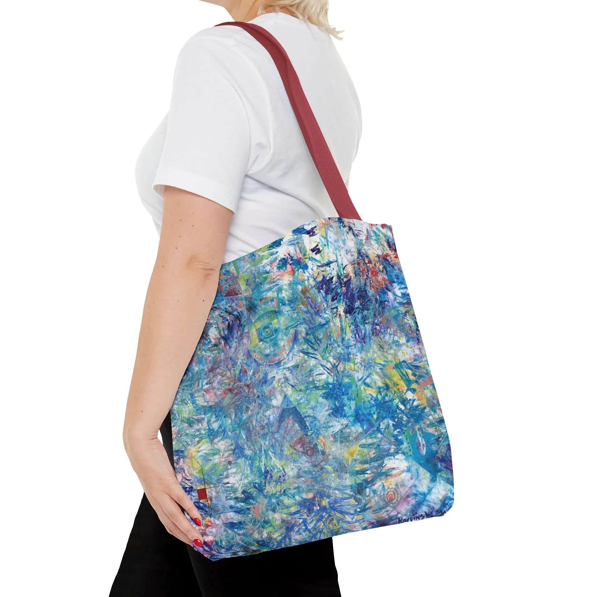 Spiritual Abstract Art Tote Bag Canvas Shopping Bag - Ascension - Leslie Karpinski