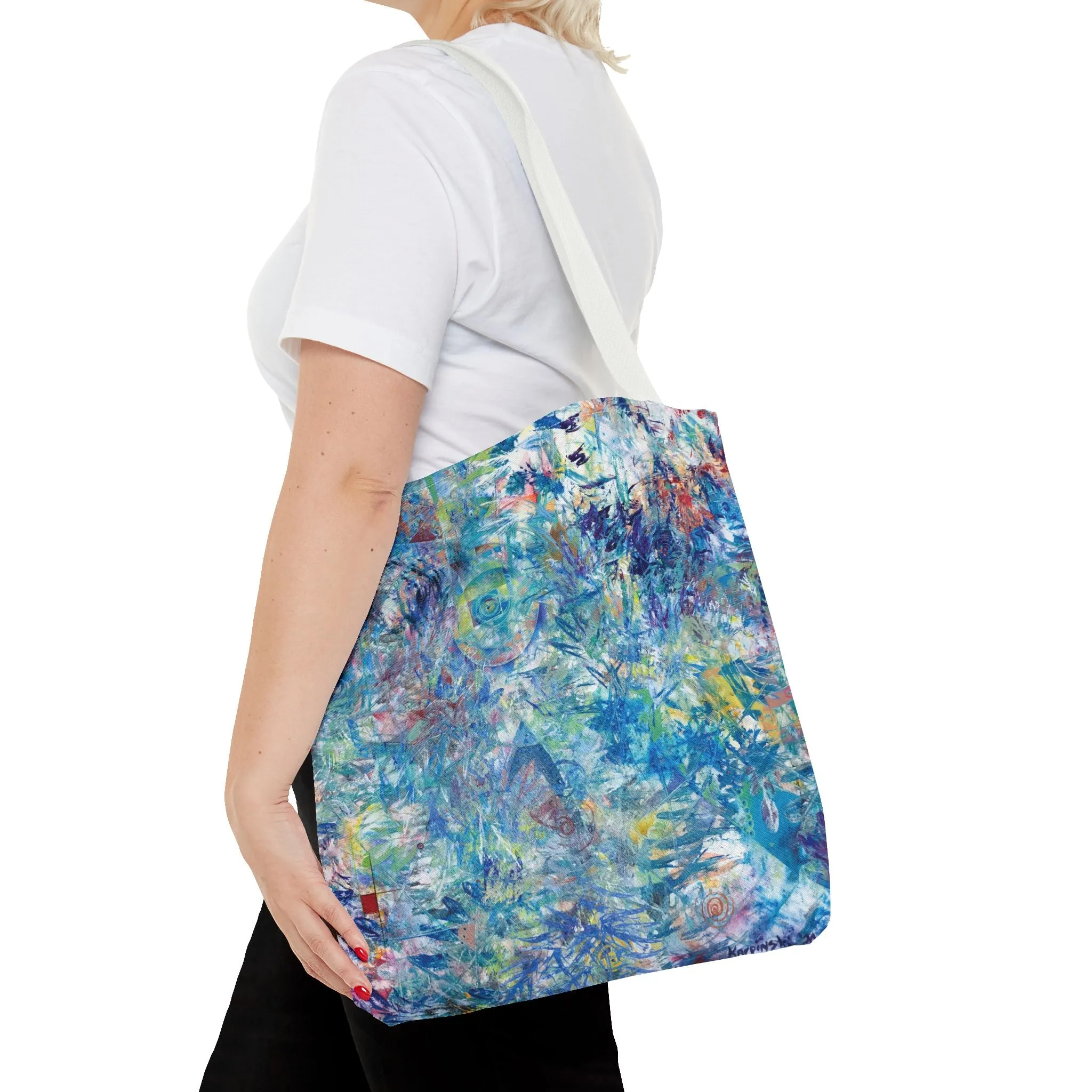 Spiritual Abstract Art Tote Bag Canvas Shopping Bag - Ascension - Leslie Karpinski
