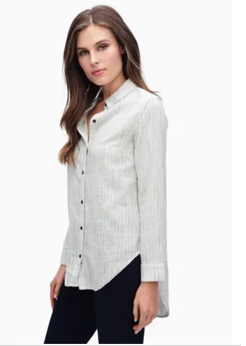 Splendid Marina Pinstripe Button Down Tunic | Natural | SALE
