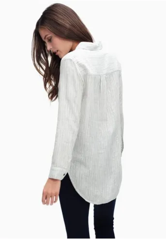 Splendid Marina Pinstripe Button Down Tunic | Natural | SALE