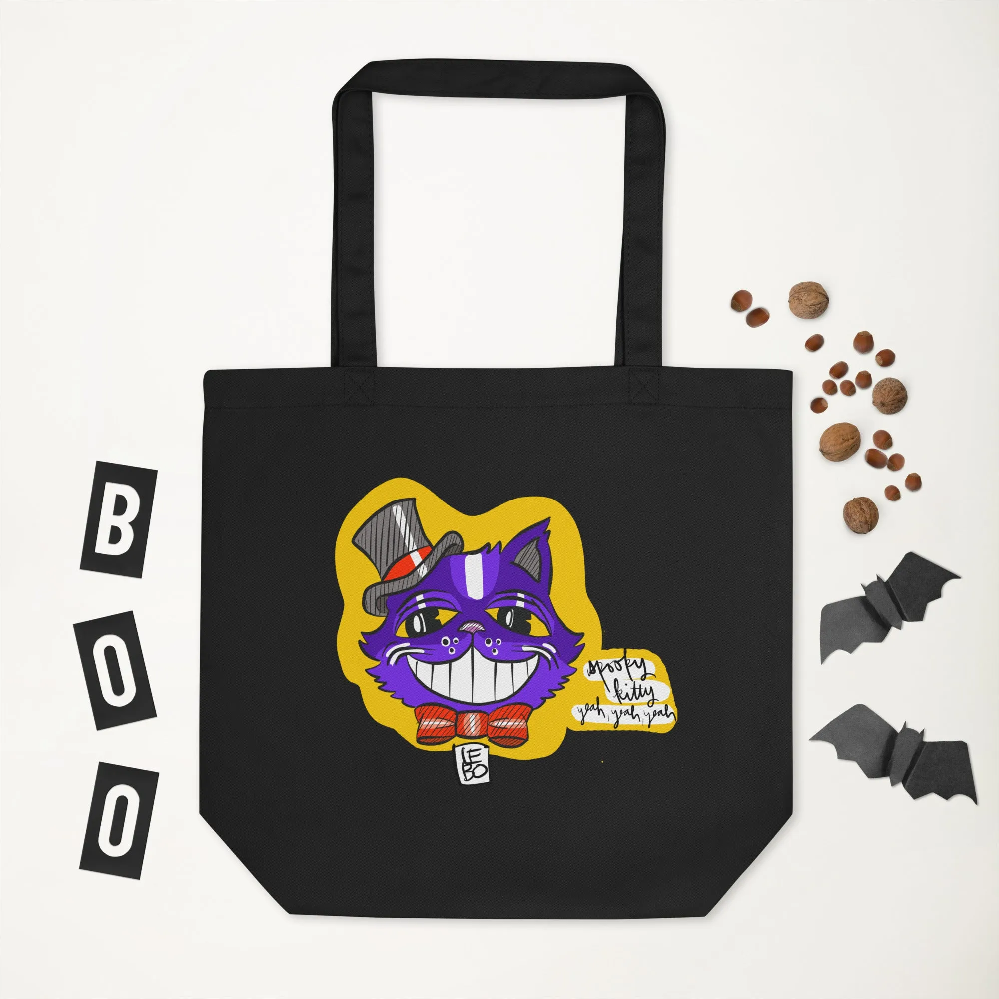 Spooky Cool Kitty - Lebo Eco Tote Bag