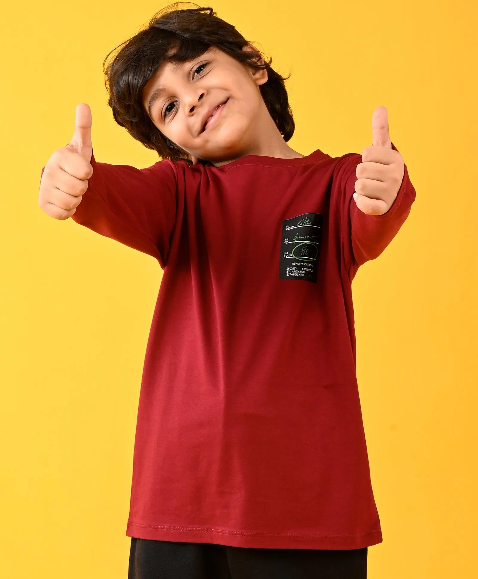 SPORTY COLLECTION DEEP RED LONG SLEEVES TSHIRT - RED