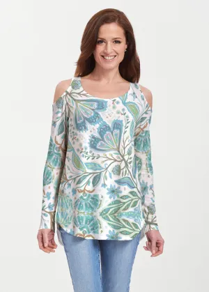 Spring Fantasy Green (17172) ~ Butterknit Cold Shoulder Tunic