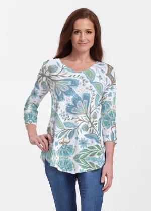Spring Fantasy Green (17172) ~ Signature V-neck Flowy Tunic