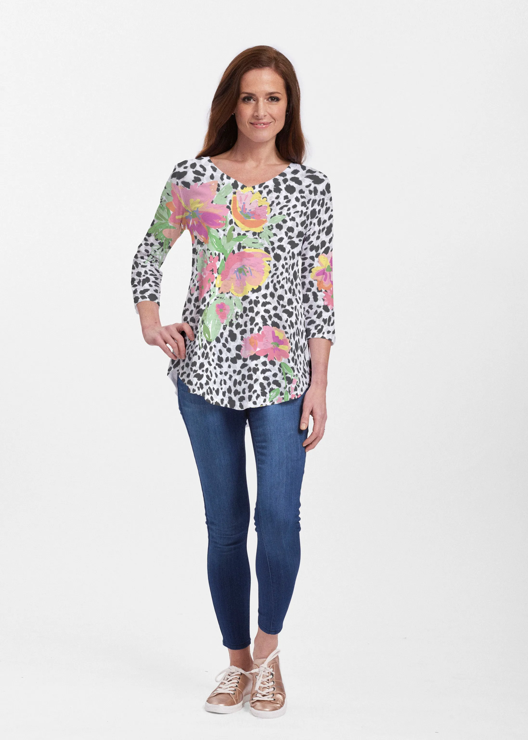 Spring Leopard (14225) ~ Signature V-neck Flowy Tunic