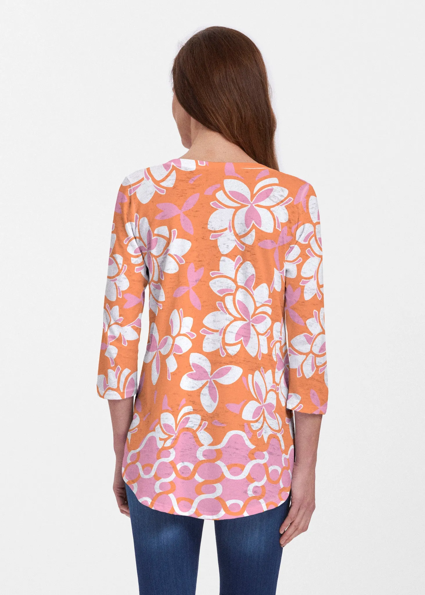 Squiggles Pink (20341) ~ Signature V-neck Flowy Tunic