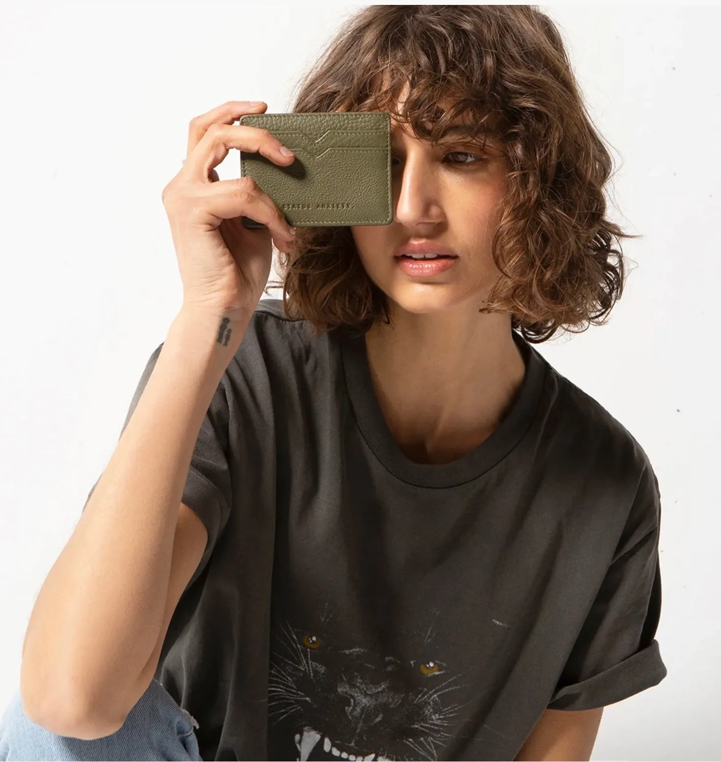 Status Anxiety II TOGETHER For Now Card Wallet  - khaki