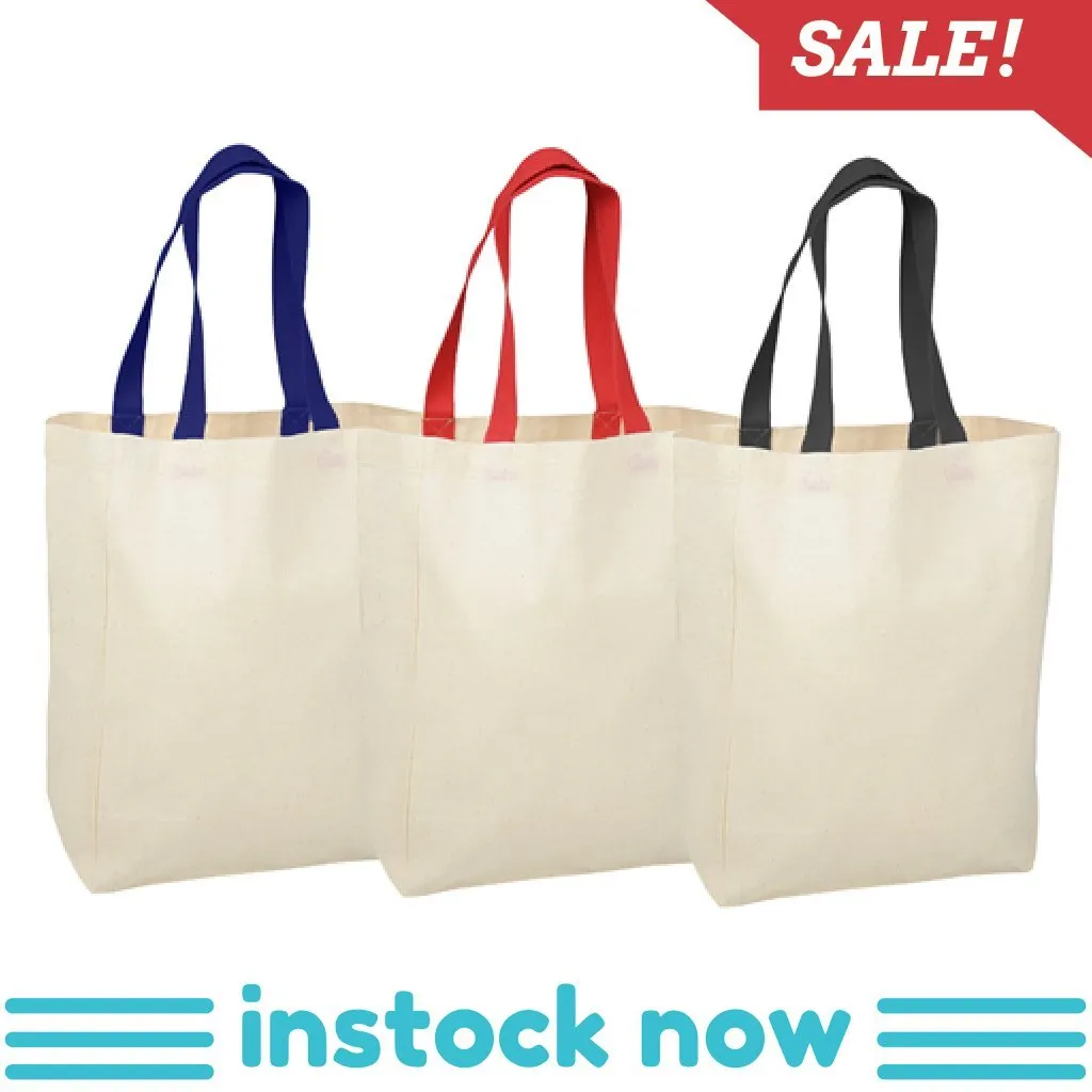 Stock Coloured Handle Calico Bag(SCB-15D)