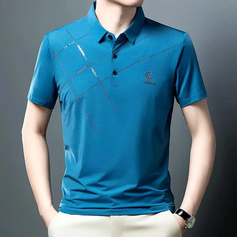Stripe Designer Long T-Shirt for Men
