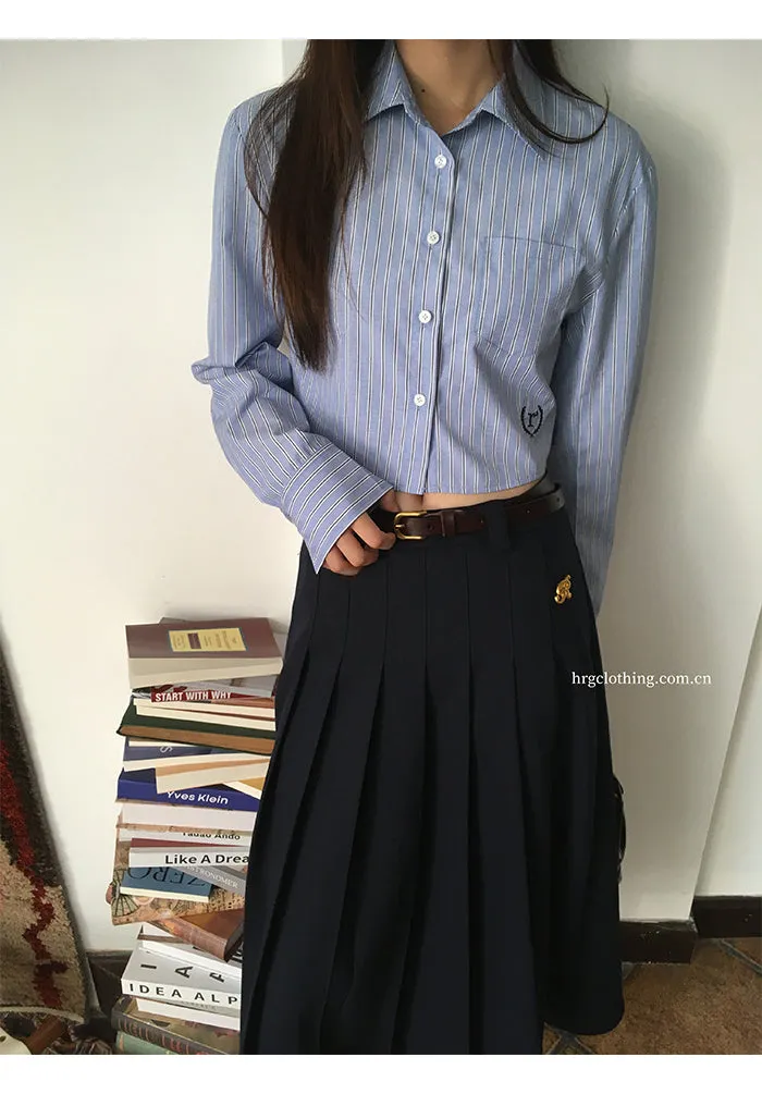 striped French shirt tops