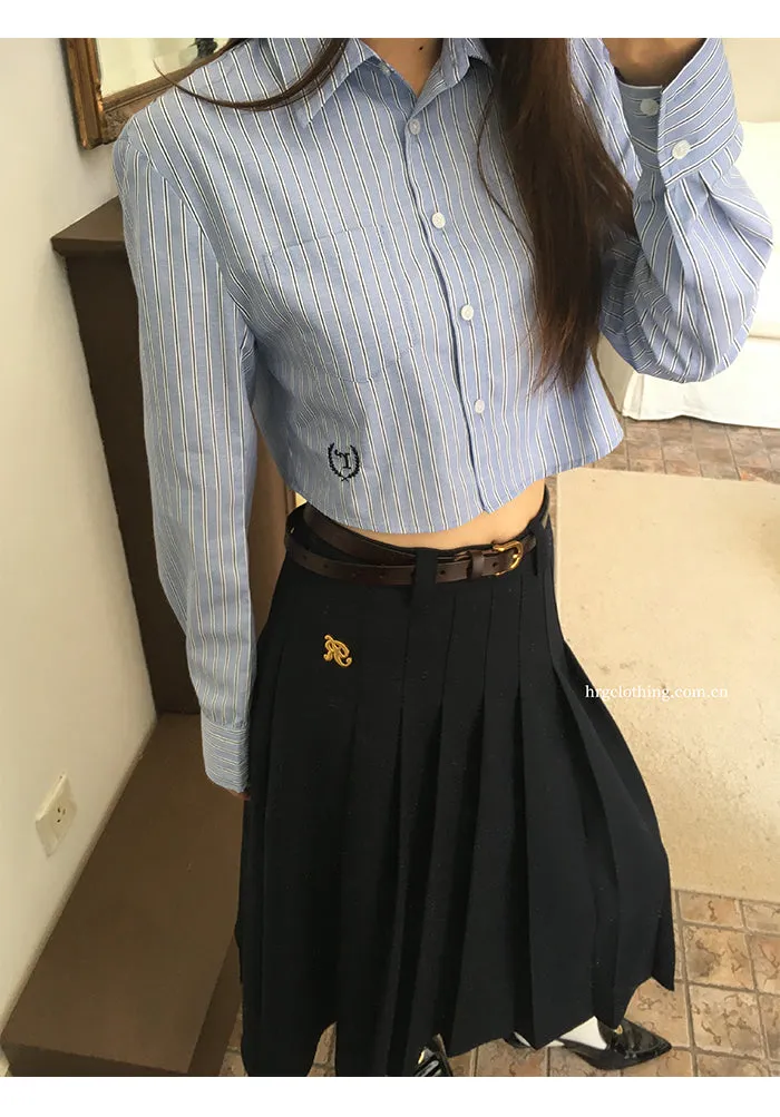striped French shirt tops