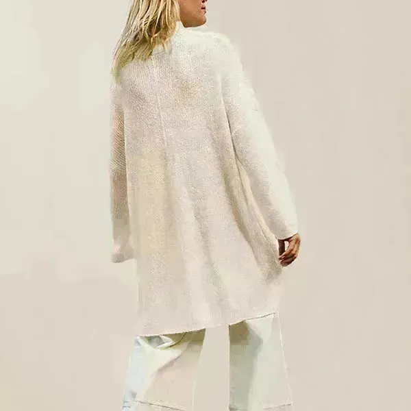 Stylish Cashmere Pullover Front Split Winter Tunic tops for Women