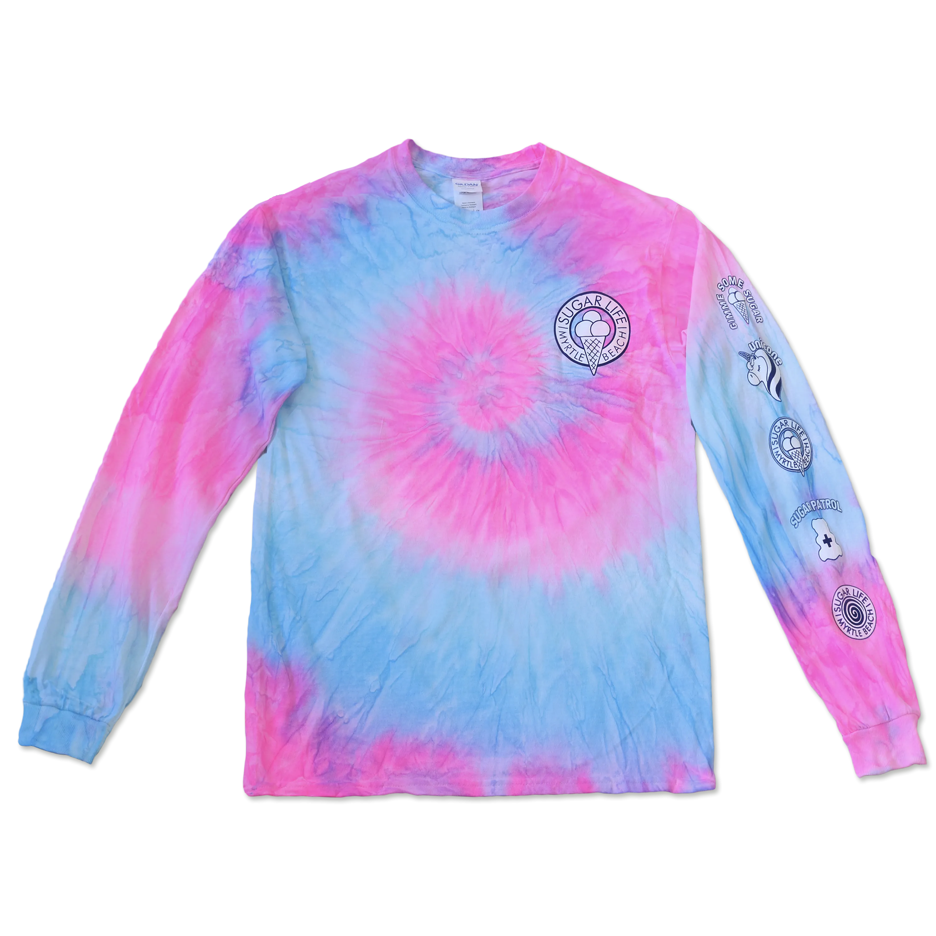 Sugar Life "Ice Cream Cone" Cotton Candy Tie Dye Long Sleeve
