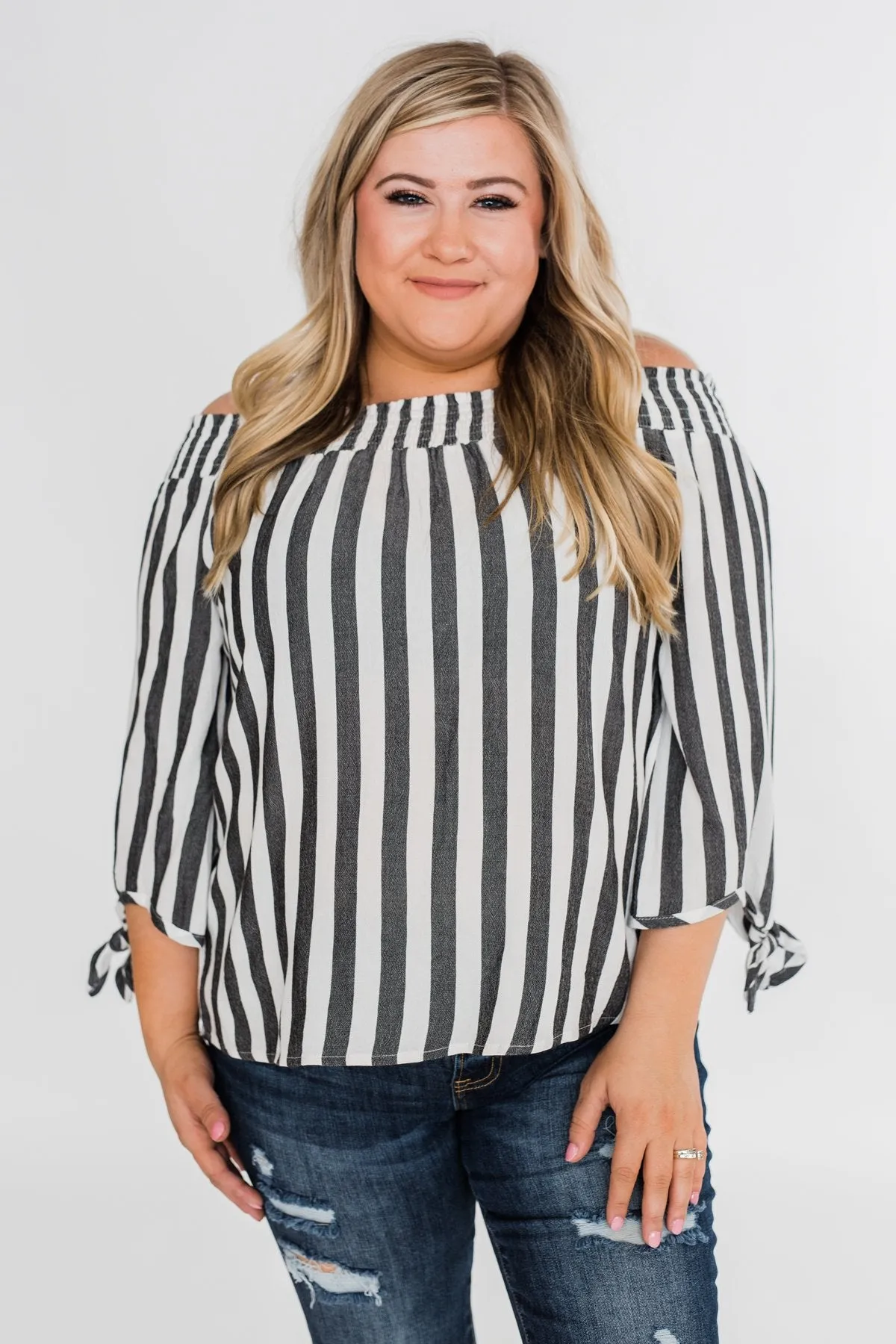 Summer On You Off the Shoulder Top- Black