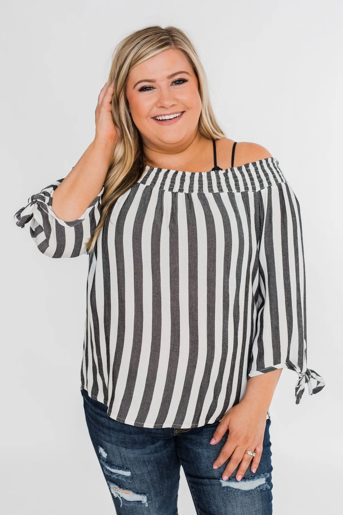 Summer On You Off the Shoulder Top- Black