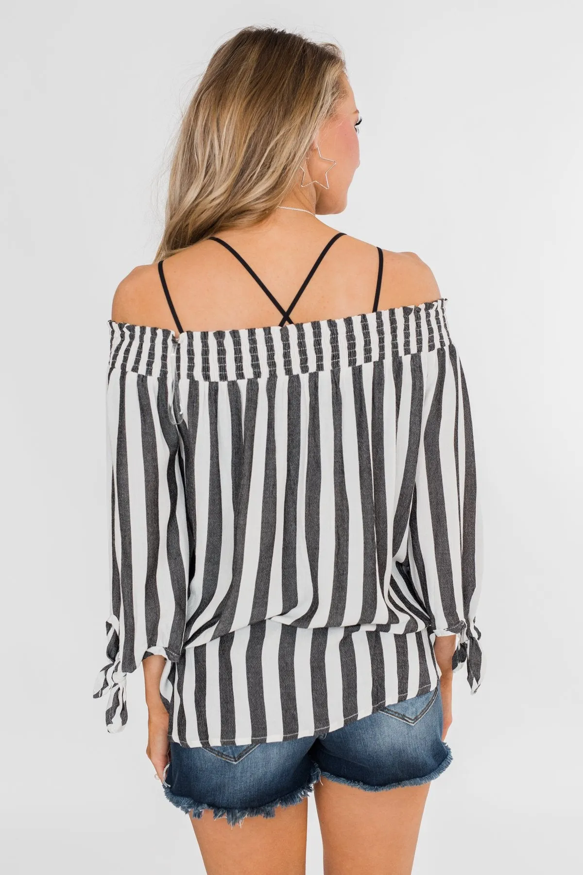 Summer On You Off the Shoulder Top- Black