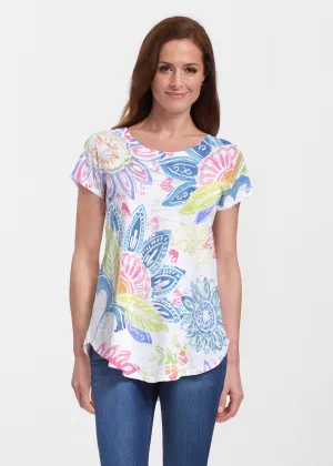 Summertime (13421) ~ Signature Short Sleeve Scoop Neck Flowy Tunic