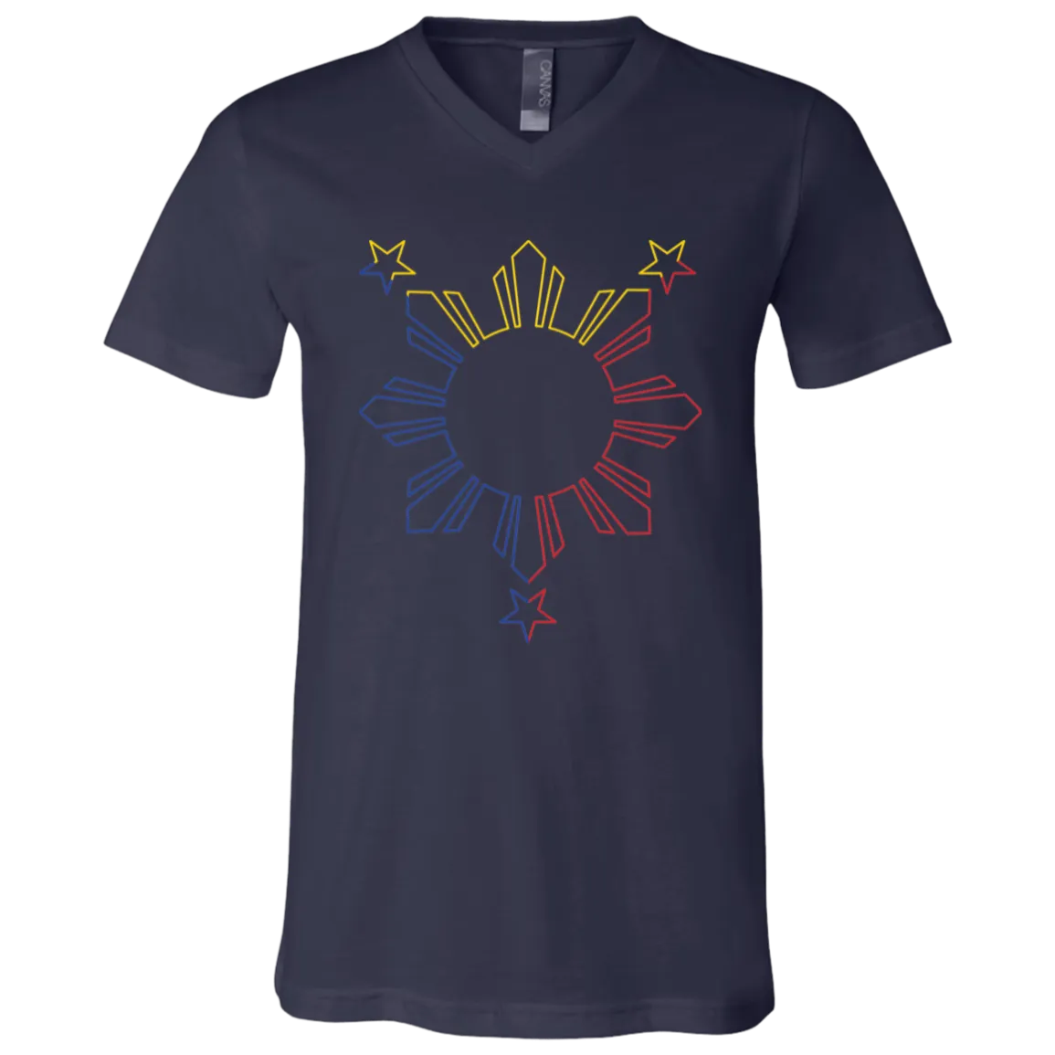 Sun and Stars Outline Unisex Jersey V-Neck T-Shirt