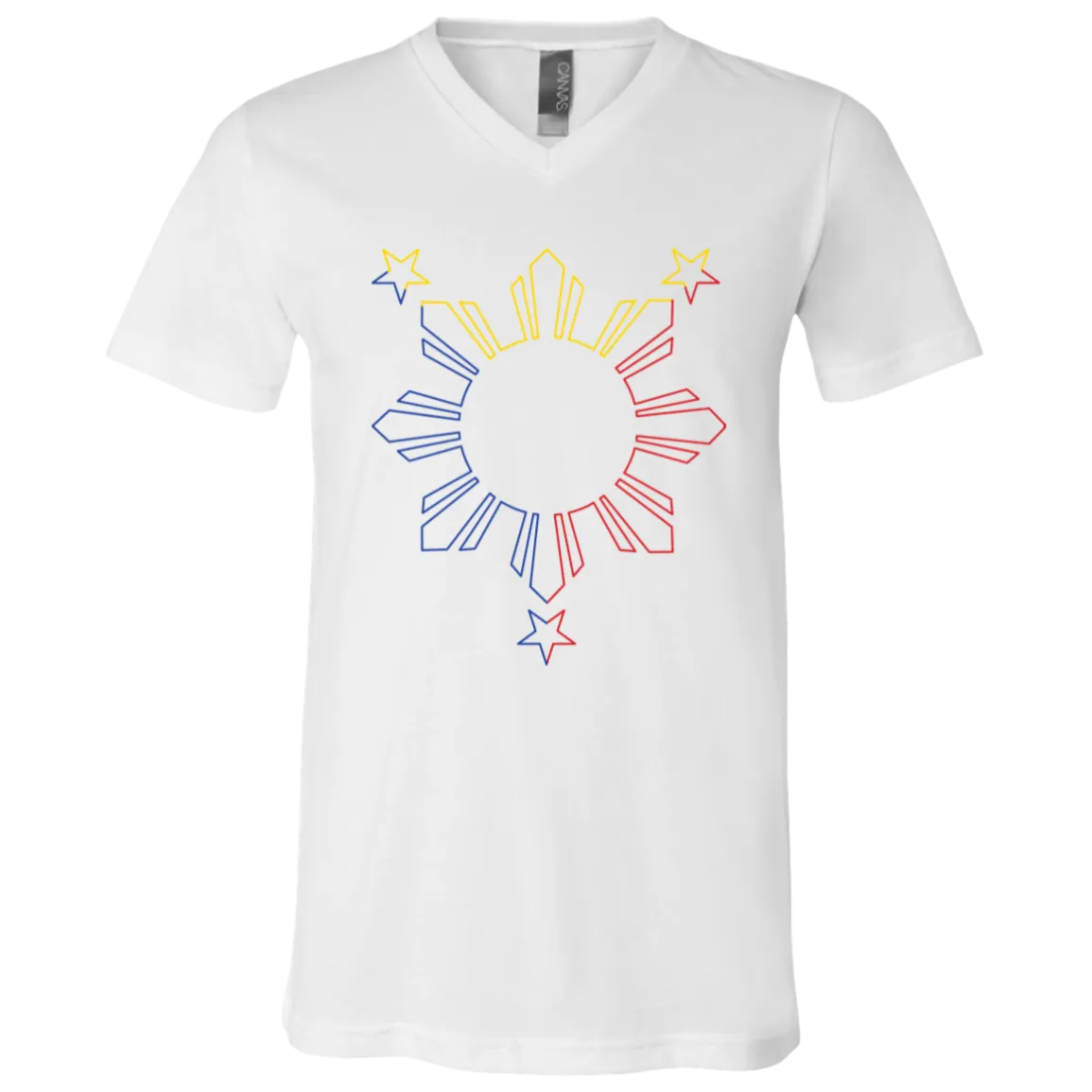 Sun and Stars Outline Unisex Jersey V-Neck T-Shirt