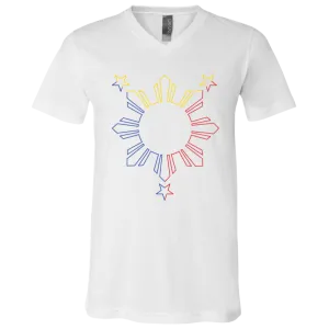 Sun and Stars Outline Unisex Jersey V-Neck T-Shirt