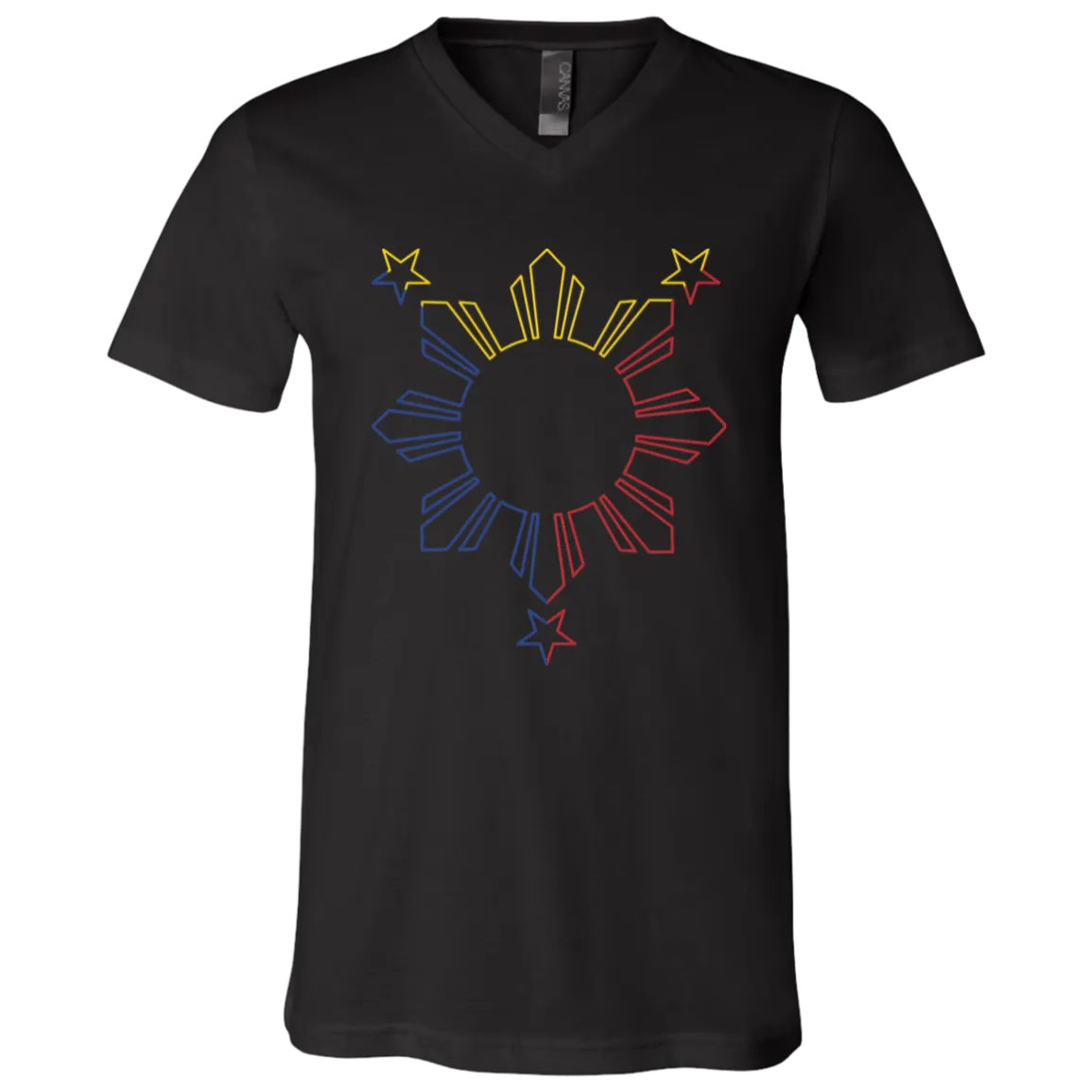 Sun and Stars Outline Unisex Jersey V-Neck T-Shirt