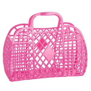 Sun Jellies Large Retro Basket - Berry Pink