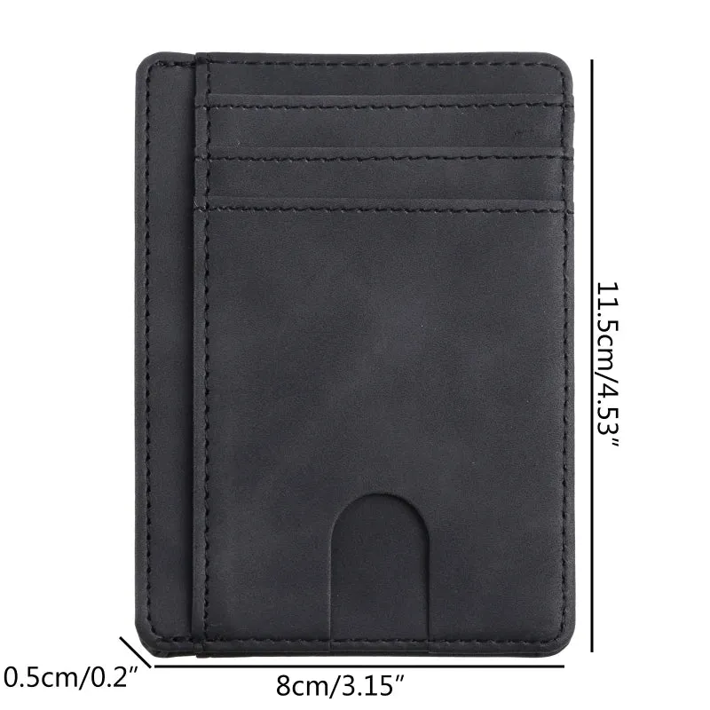 Super Thin RFID Blocking Leather Business Card Wallet