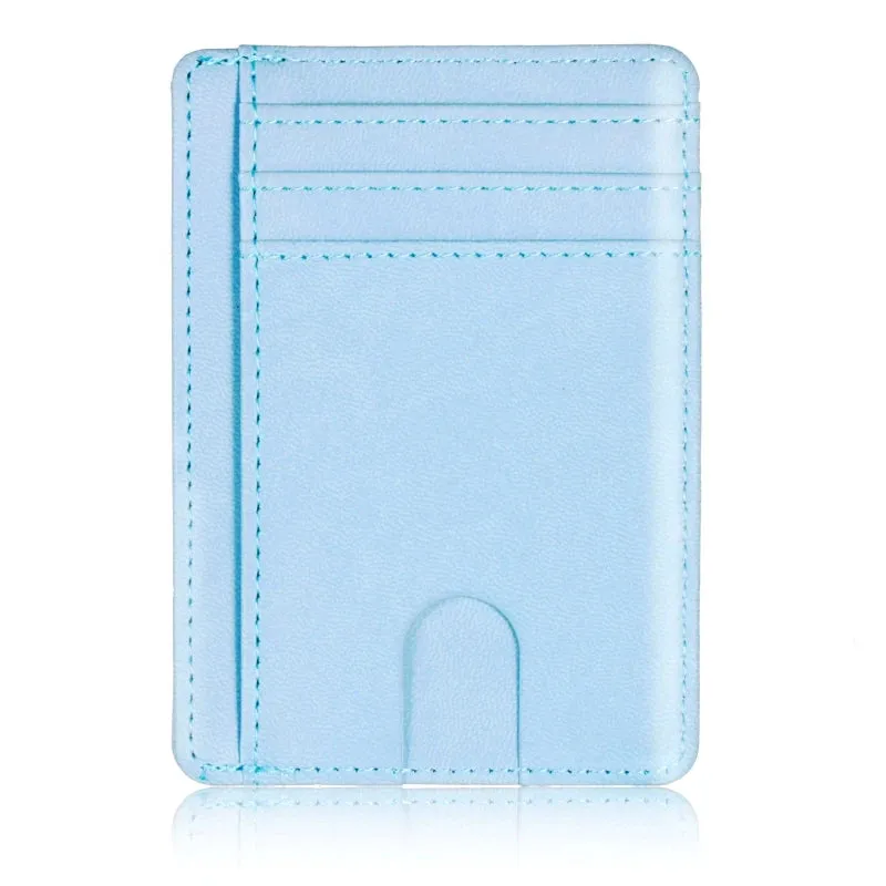 Super Thin RFID Blocking Leather Business Card Wallet