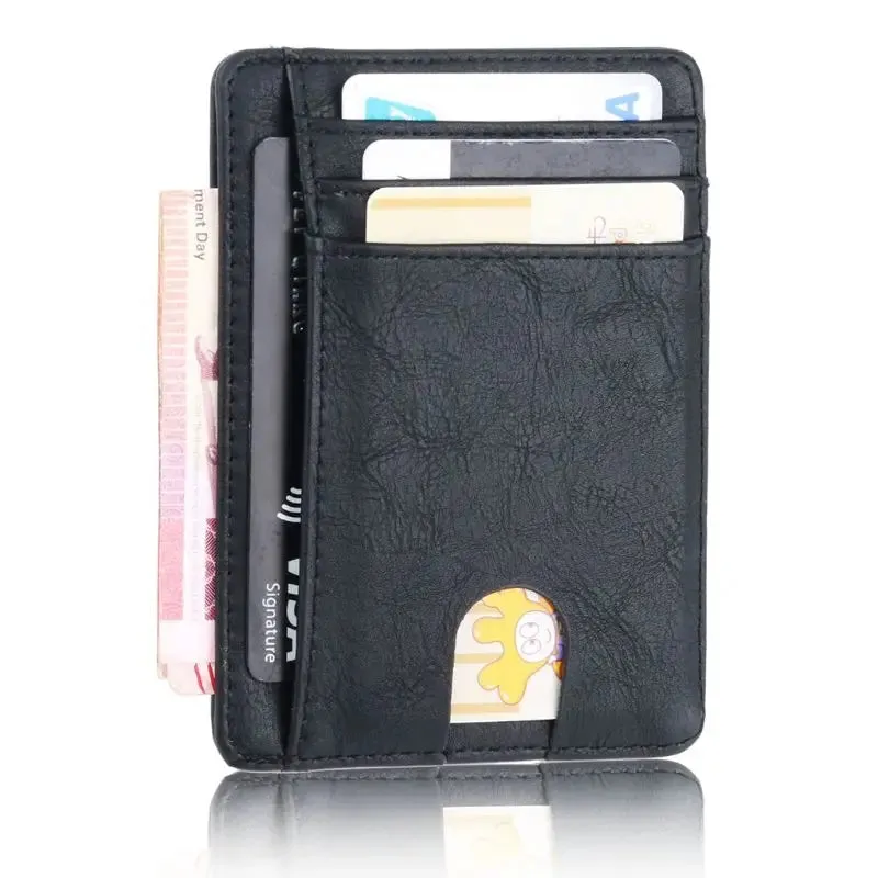 Super Thin RFID Blocking Leather Business Card Wallet
