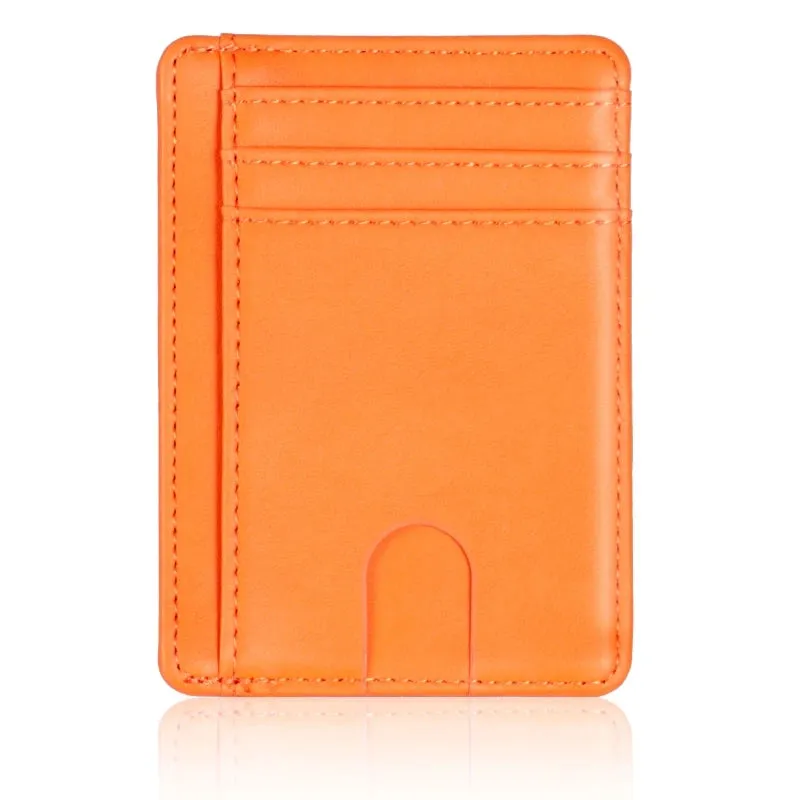 Super Thin RFID Blocking Leather Business Card Wallet
