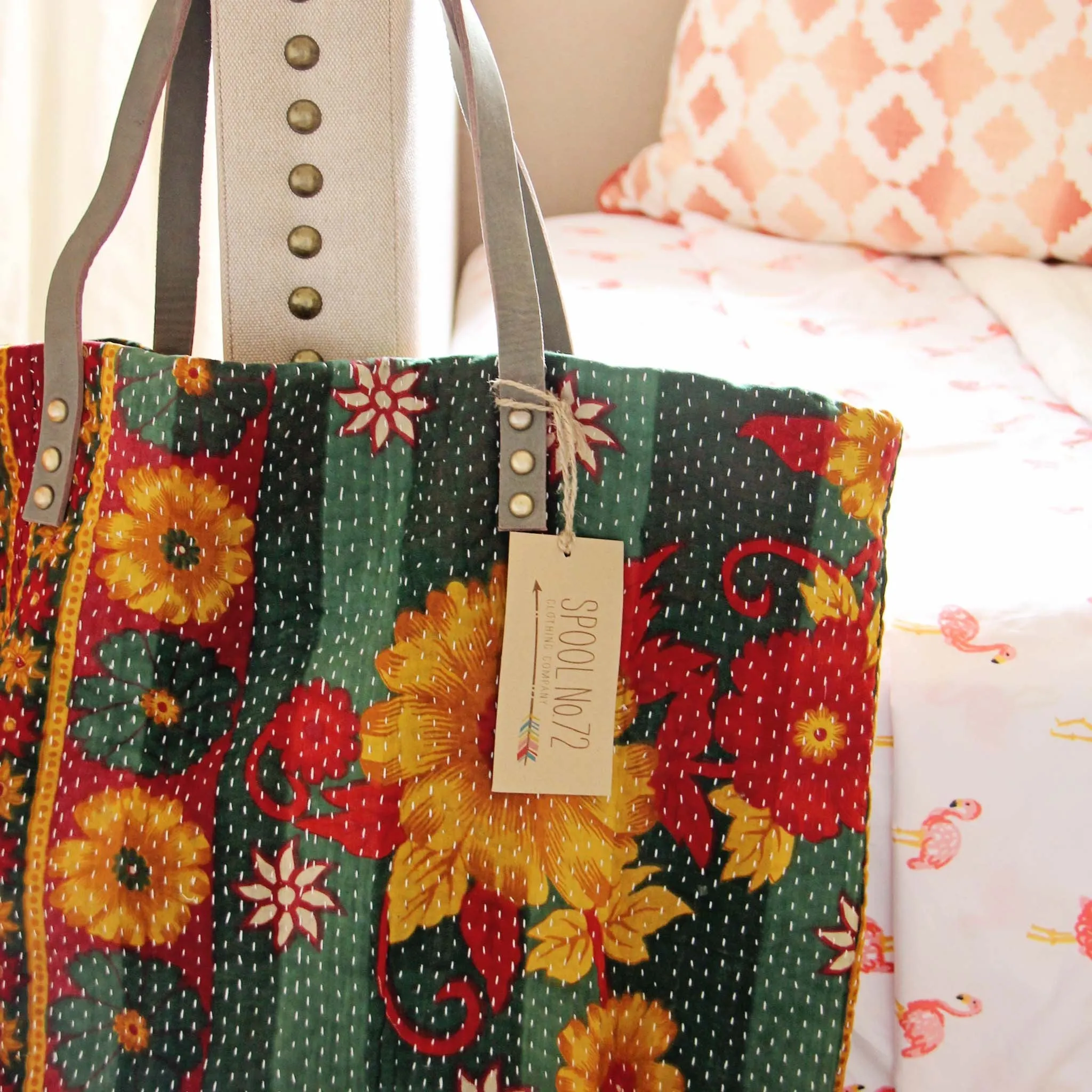 Sweet Stitch Tote in Green