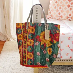 Sweet Stitch Tote in Green