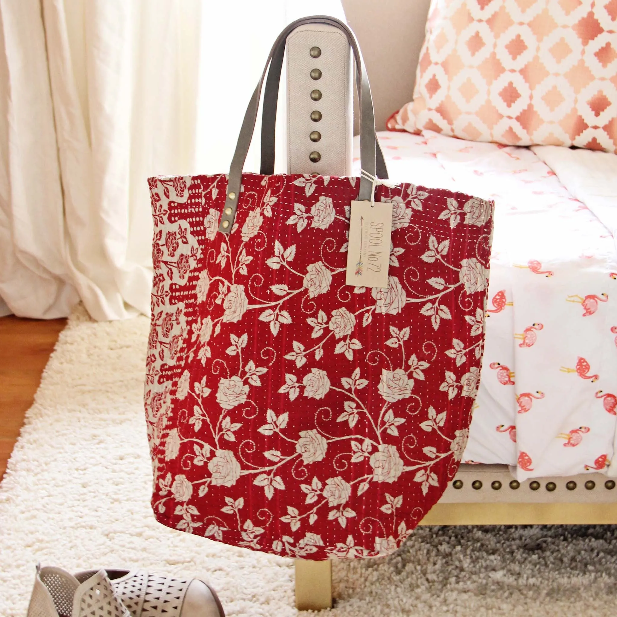 Sweet Stitch Tote in Rose