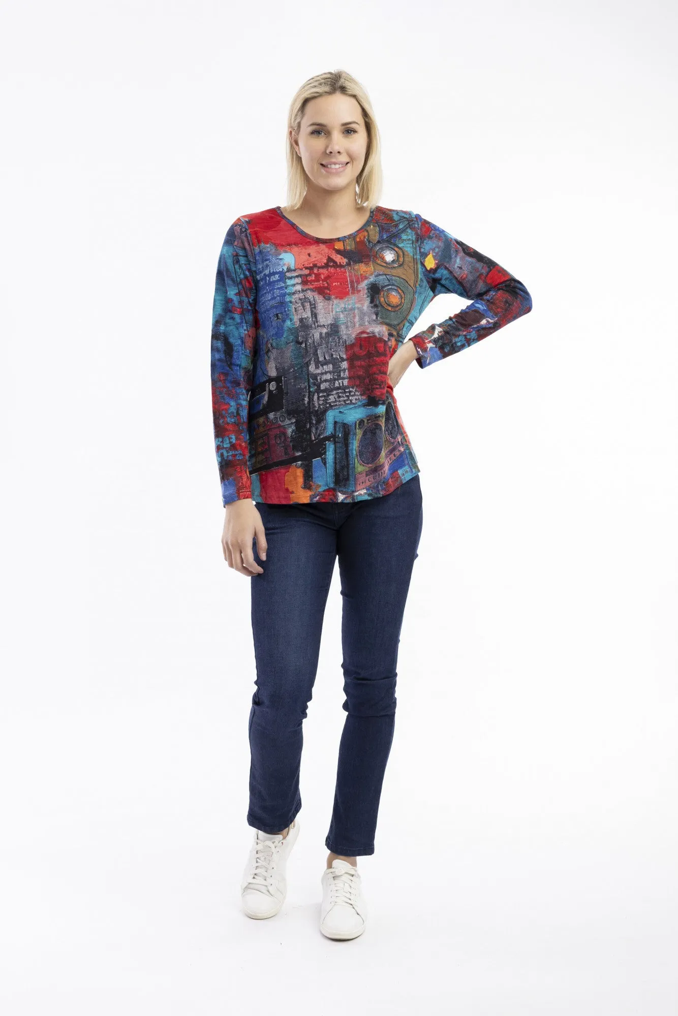 T-Shirt Contemporary Crew Long Sleeve