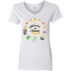 T-Shirt Ladies' 5.3 oz. V-Neck -Miracles