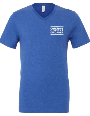 T-shirt, v-neck, cotton-poly, Heather True Royal