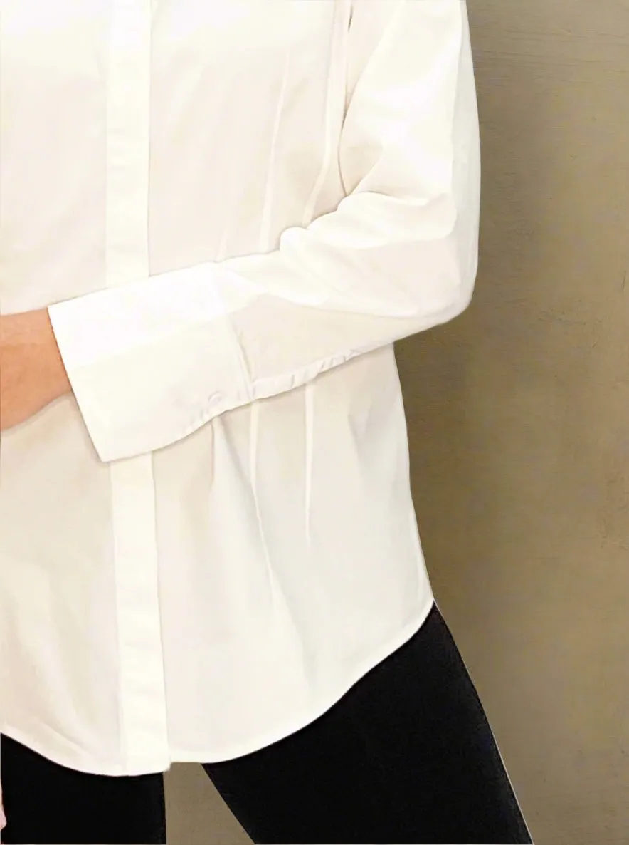 Tailored White Poplin Shirt Made from Stretch Organic Cotton- The Reade