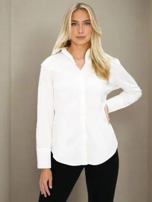 Tailored White Poplin Shirt Made from Stretch Organic Cotton- The Reade