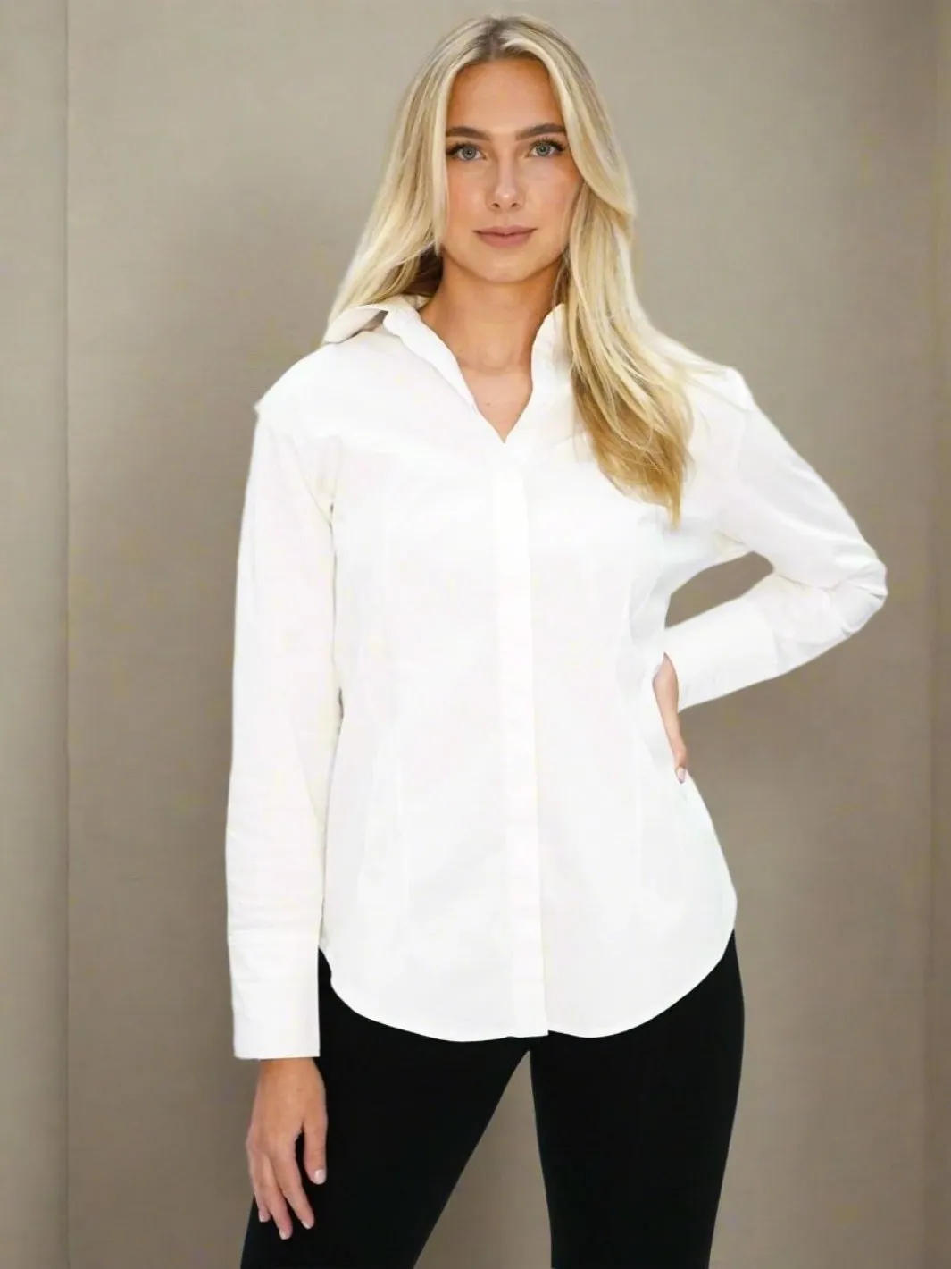 Tailored White Poplin Shirt Made from Stretch Organic Cotton- The Reade