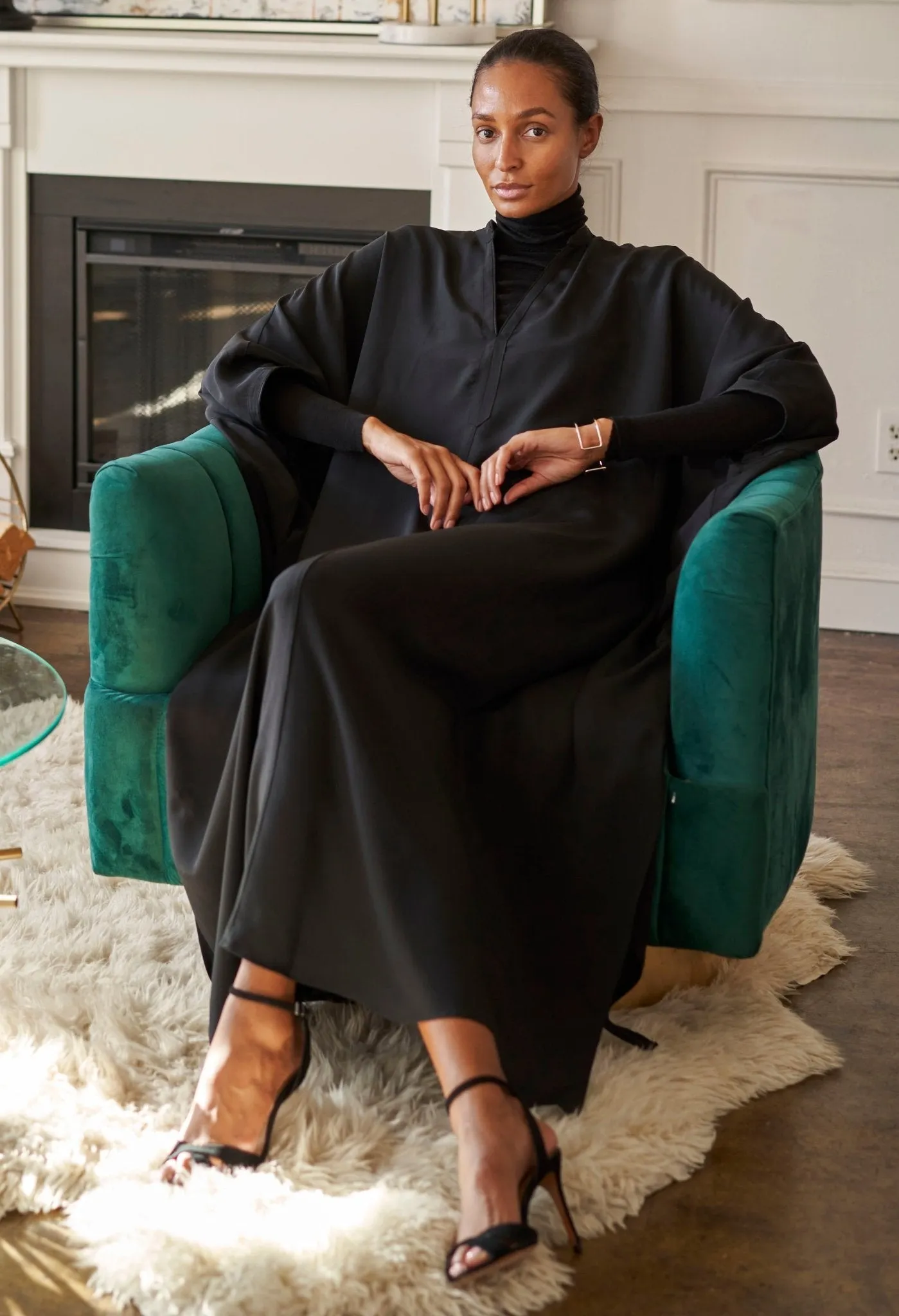 Talitha Silk Black Caftan