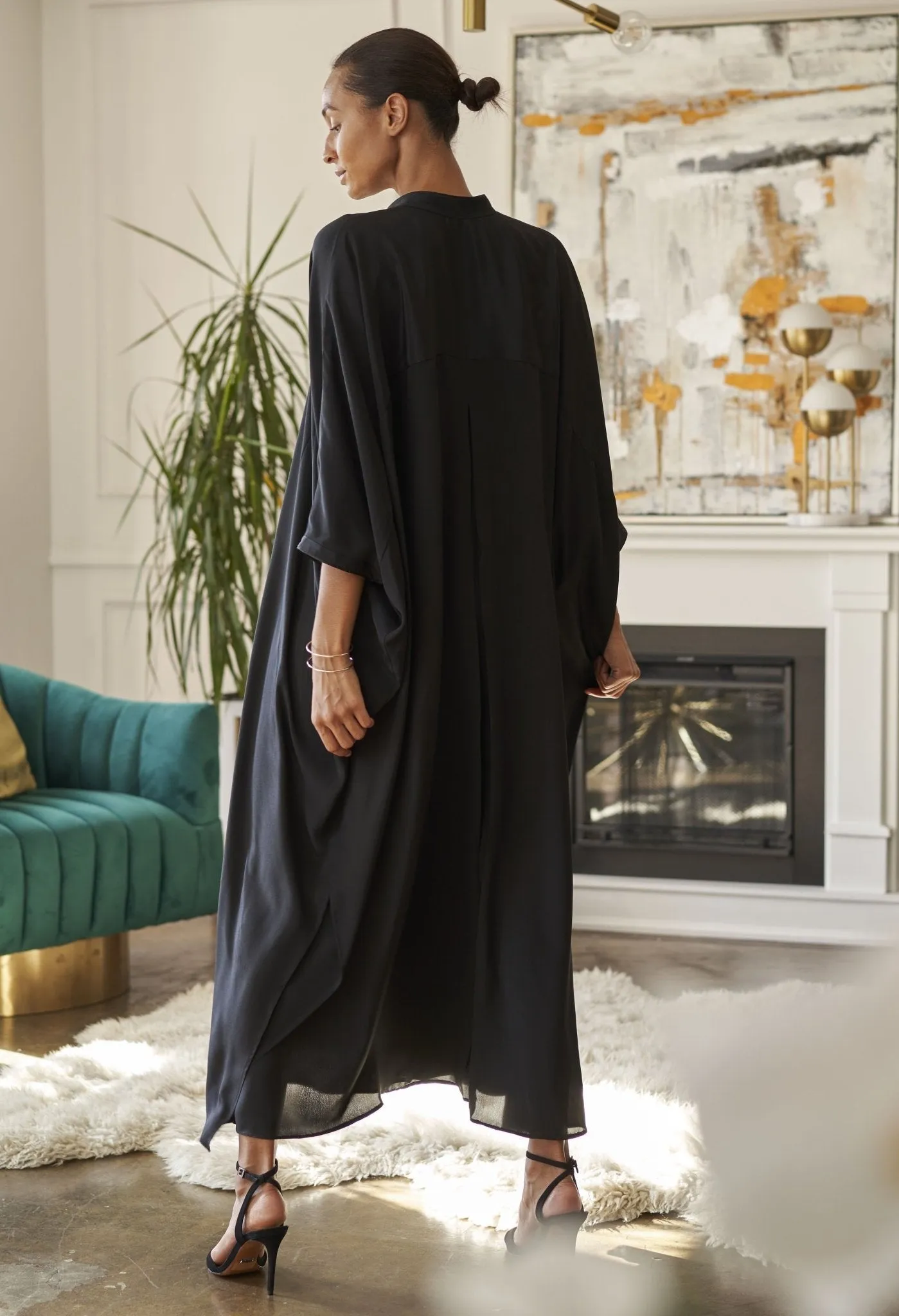 Talitha Silk Black Caftan