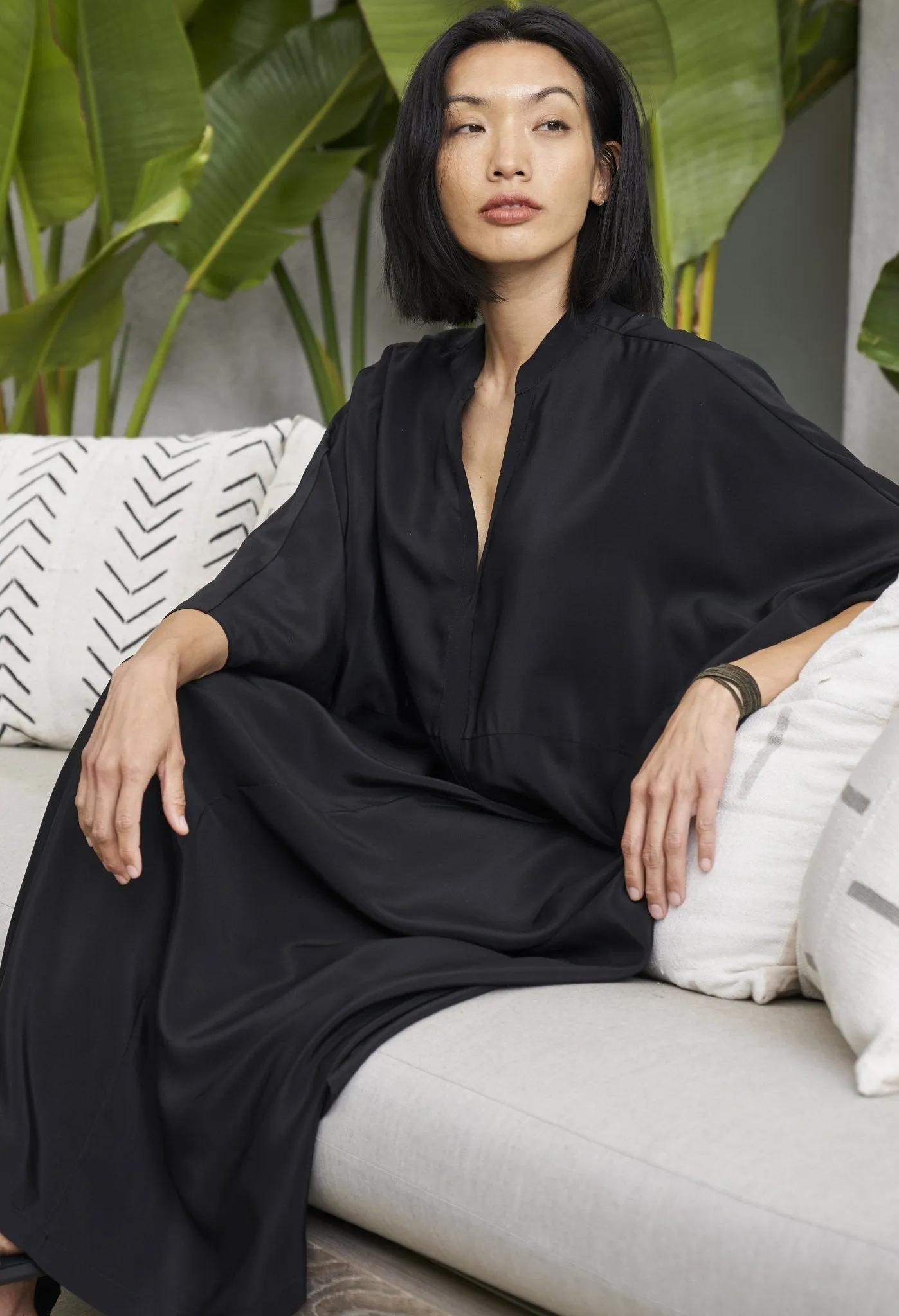 Talitha Silk Black Caftan