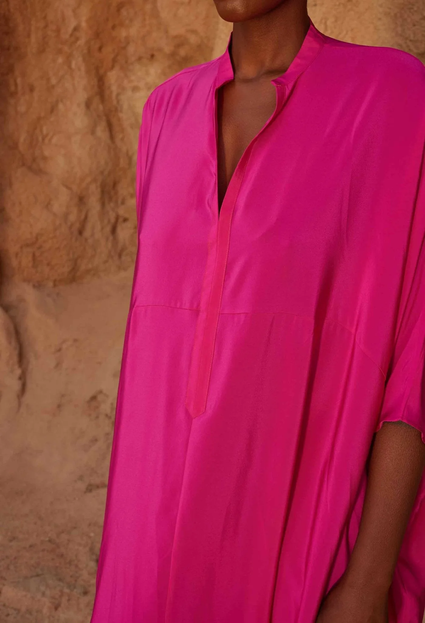 Talitha Silk Fuchsia Caftan