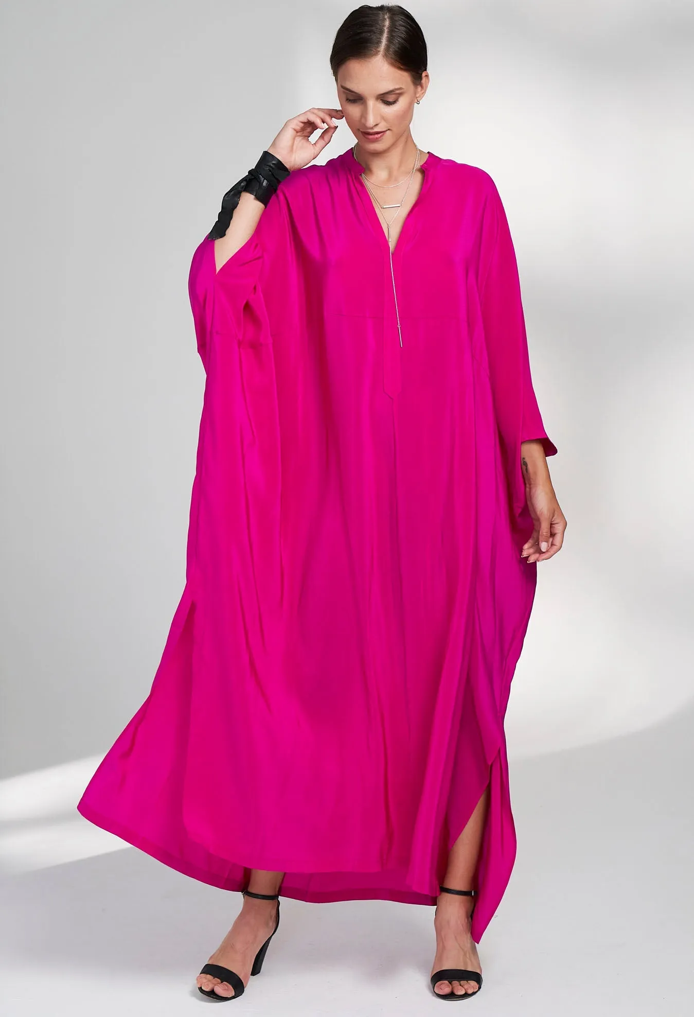 Talitha Silk Fuchsia Caftan